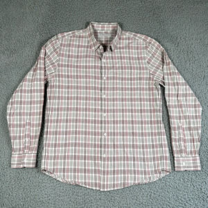 Outerknown Plaid Casual Button Down Shirt - Red and White
